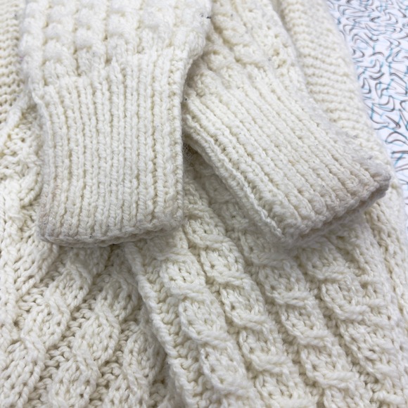 Chunky Cable‎ Knit Sweater Womens S/M Fisherman Handmade Heritage Alpine READ - Picture 8 of 12